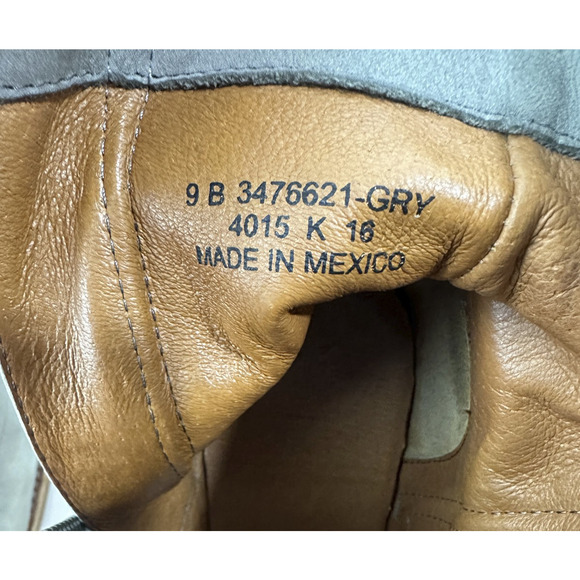 Frye Addie Double Zip Leather Ankle Heeled Boots Gray Distressed Bootie Size 9 B - Picture 14 of 16